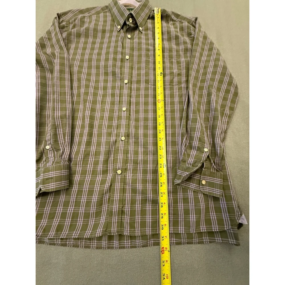 XL Bobby Jones LS Button Up 100% Cotton Green/Purple Men's Shirt